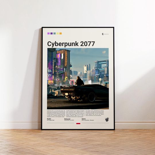 Cyberpunk 2077 Poster, Gaming Room Poster, Cyberpunk 2077 Fan Gift, Gamer Gift, Video Games Poster, Gaming Wall Decor