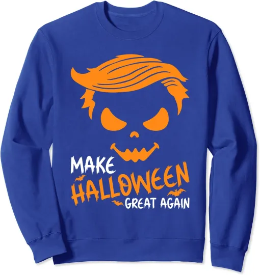 Discover Halloween Great Again Trump Pumpkin Funny 2023 Unisex Crewneck Sweatshirt