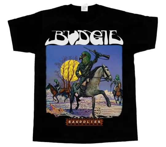 Discover Budgie Bandolier '75 NWOBHM Short & Long Sleeve T-Shirt