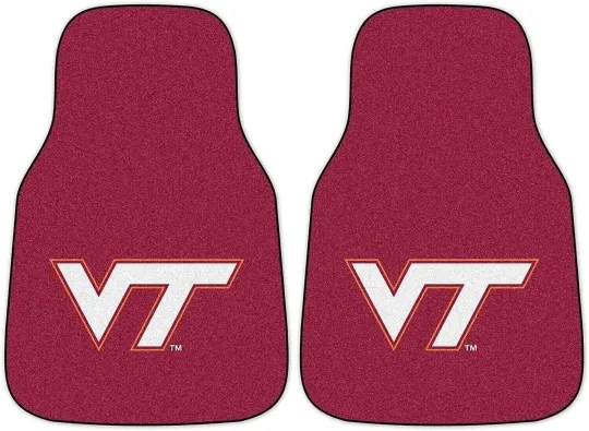 Virginia Tech University Hokies Front Floor Mats, Carpet Car Set