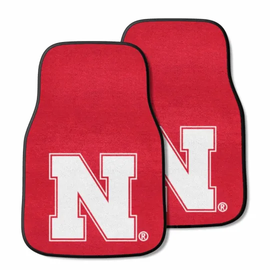 Discover University of Nebraska Cornhuskers 2-Piece Vehicle Carpet Mat Set, Front Row...