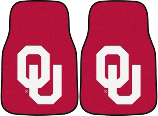 University of Oklahoma Sooners Front Floor Mats, Carpet Car Set