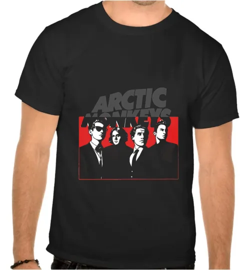 Discover Arctic Monkeys Punk Rules Rock Music Black T-Shirt