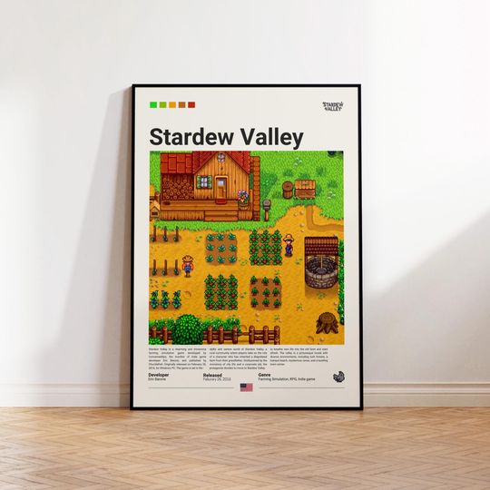 Discover Stardew Valley Poster, Gaming Room Poster, Stardew Valley Fan Gift, Gaming Print Poster, Gamer Gift, Video Game Poster, Gaming Art Decor