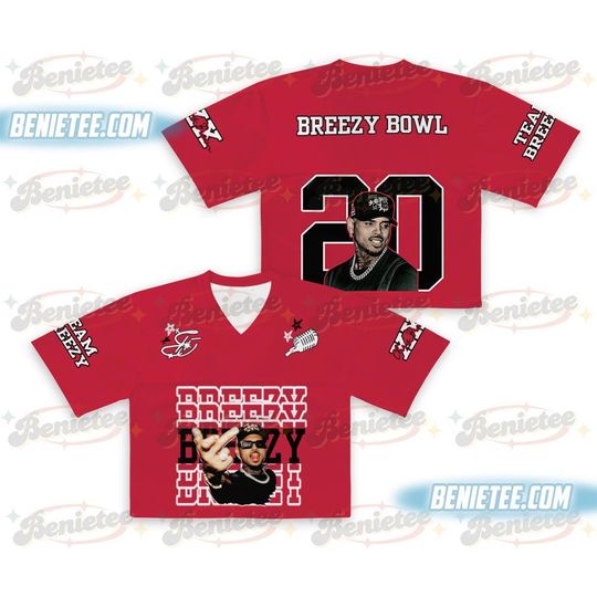 Chris Brown XX Croptop Football Jersey Mesh, Tour 2025 Croptop Football Jersey Mesh