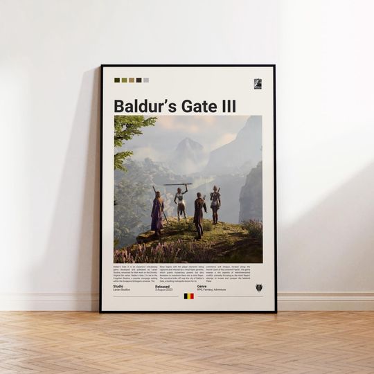 Discover Baldurs Gate 3 Poster, Gaming Room Poster, Baldurs Gate Fan Gift, Gaming Print Poster, Gamer Gift, Video Games Poster, Gaming Wall Decor