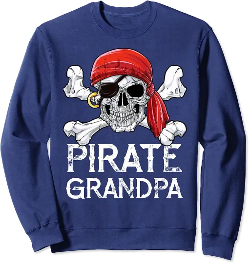 Discover Pirate Grandpa Jolly Roger Fathers Day Gifts Family Unisex Crewneck Sweatshirt