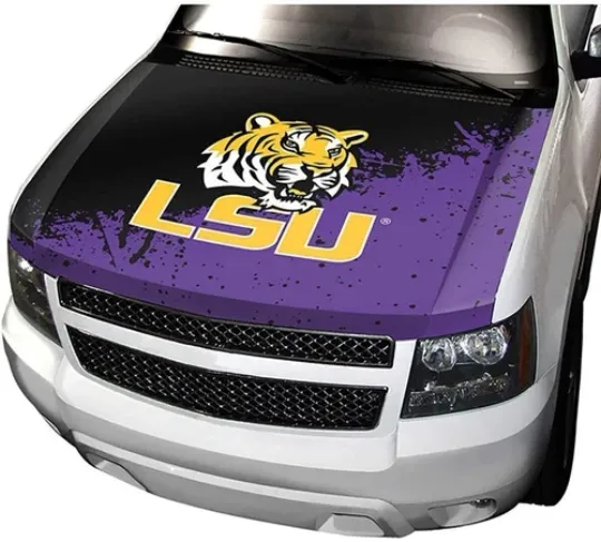 Louisiana State University Tigers LSU Auto Hood Cover, One Size, One Color