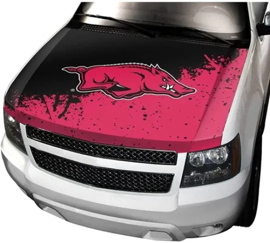 University of Arkansas Razorbacks Premium Auto Hood Cover, One Size, One Color