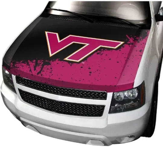 Virginia Tech University Hokies Premium Auto Hood Cover, One Size, One Color