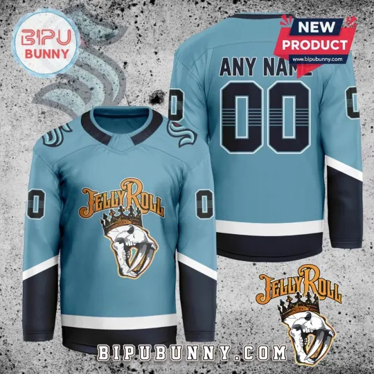 Discover Personalized Seattle Kraken x Jelly Roll Hockey Shirt Men's Fan Gear Xmas Gift