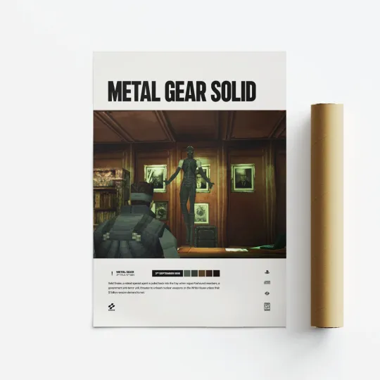 Discover Metal Gear Solid (1998) Video Game Art Poster, Premium Matte Vertical Print
