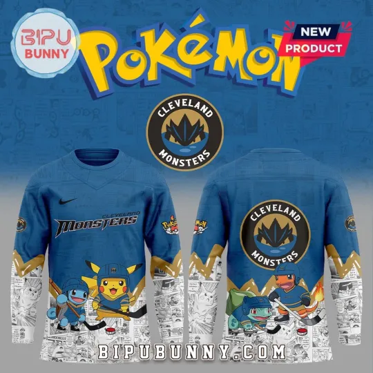 Discover Personalized Cleveland Monsters x Cartoon Hockey Shirt Men's Fan Gear Xmas Gift
