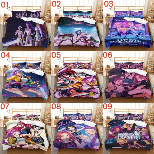Discover Twin/Full/Queen/King Bed Duvet/Quilt Cover Set KPop Demon Hunters Bedding Sets