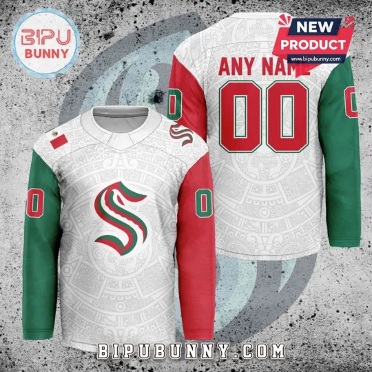 Personalized Seattle Kraken Mexican Heritage Hockey Shirt Men's Fan Gear Gift