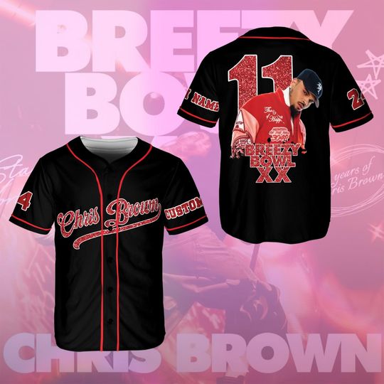 Personalized  Chris Brown Breezy Bowl XX Tour Baseball Jersey