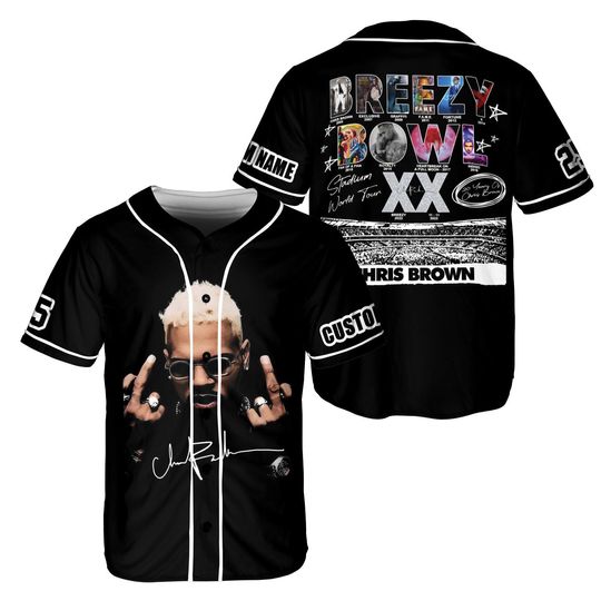 Discover Personalized  Chris Brown Breezy Bowl XX Tour Baseball Jersey
