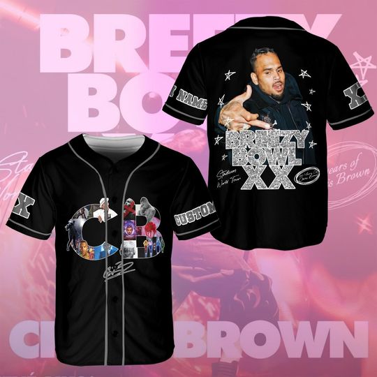 Discover Personalized  Chris Brown Breezy Bowl XX Tour Baseball Jersey