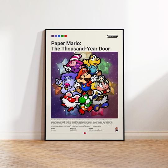 Discover Paper Mario Poster, Gaming Room Poster, Paper Mario Fan Gift, Gamer Gift, Video Games Poster, Gaming Wall Decor