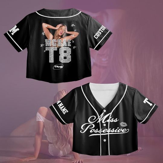 Discover Personalized Tate McRae T8 Croptop Jersey, Tate McRae Baseball Jersey, Tate McRae Miss Possessive Tour 2025 Shirt, Fan Gift For Concert