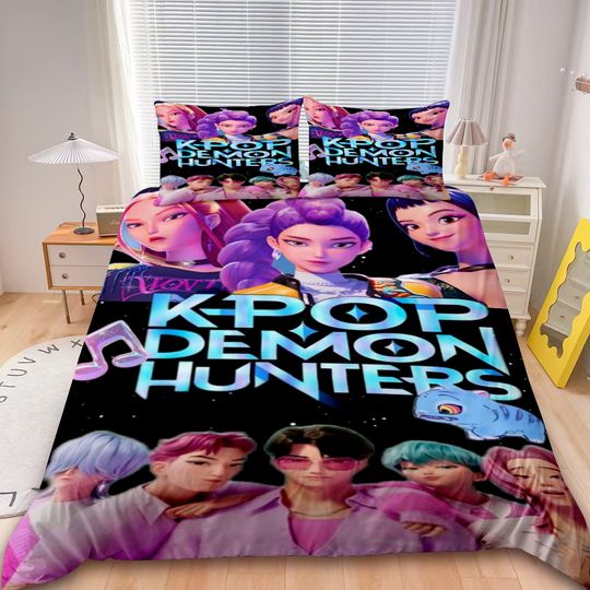 Huntrix Saja Boys Kpop Demon Hunter Bedding Set