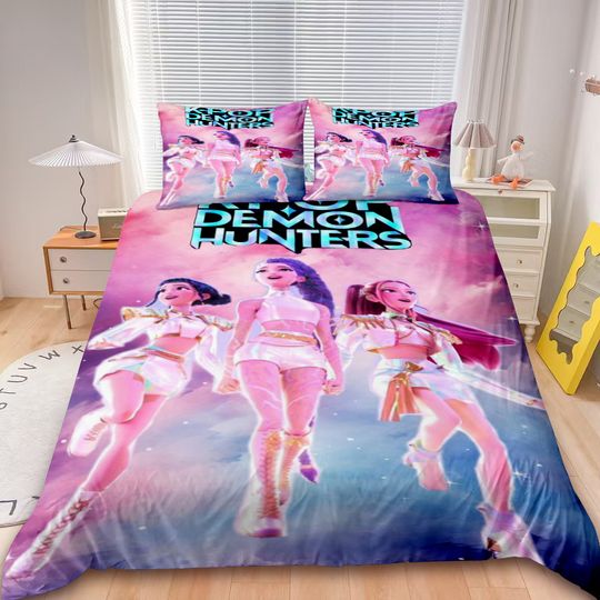 Discover Duvet Cover Set K-pop D-Demon H-Hunters Bedding Set Comforter Cover Twin Queen King with Pillocase Children Gifts Decor