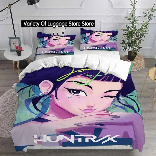 Zoey Huntrix Kpop Demon Hunter Bedding Set For Girl