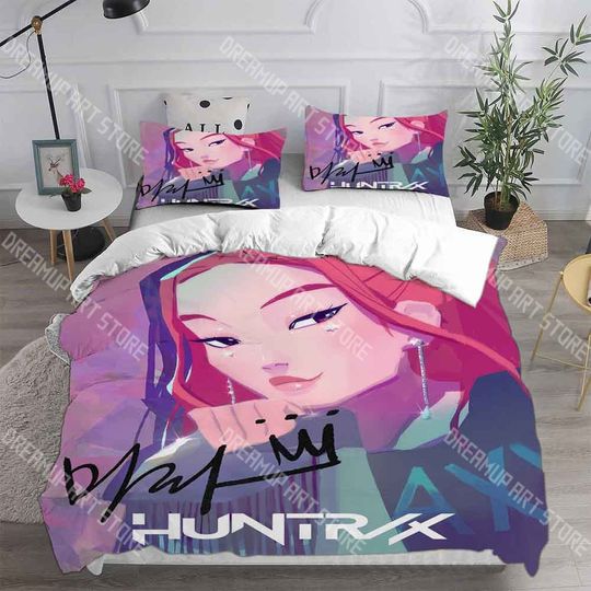 Mira KPop Demon Hunters Bedding Set Twin Full Queen King Size Bed Duvet Cover and Sheet Set for Kids Bedroom