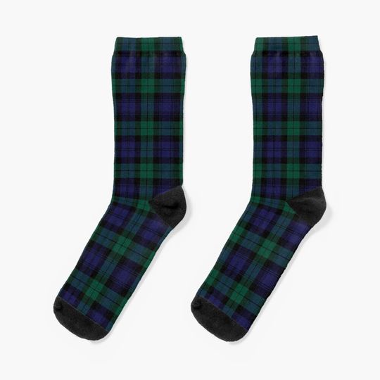 Discover Blackwatch Tartan | Modern | Cute Blue and Green Plaid Socks