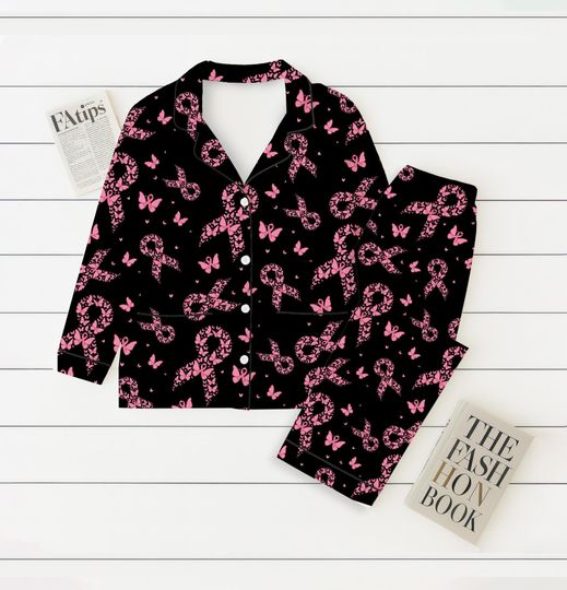 Discover Breast Cancer Awareness T-Shirt Pants Pajamas, In October We Wear Pink Pajamas, November Tee, Cancer Pink Ribbon Shirt, Halloween Gift