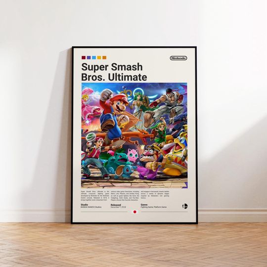 Discover Super Smash Bros Poster, Gaming Room Poster, Smash Bros Fan Gift, Gaming Print Poster, Gamer Gift, Video Games Poster, Gaming Art Wall Decor