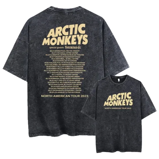 Arctic Monkeys Washed Graphic T-Shirt Unisex Rock Band Tee