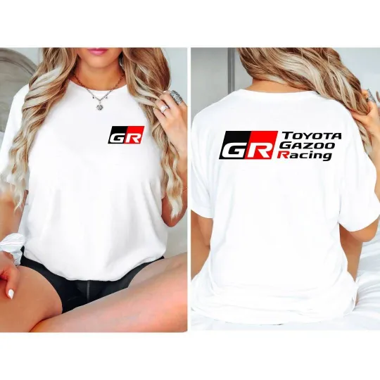 Toyota GR Gazoo Racing Logo Double Sided T-Shirt Unisex White