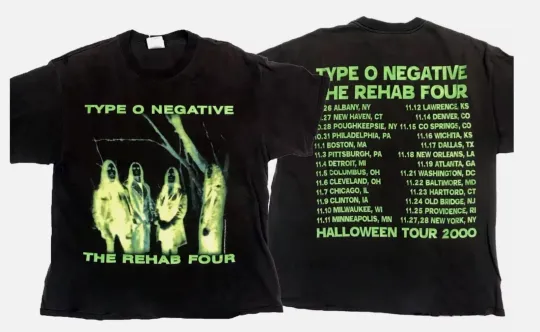 Vtg Shirt Type O Negative 2000 Rehab Four Halloween Tour Tee