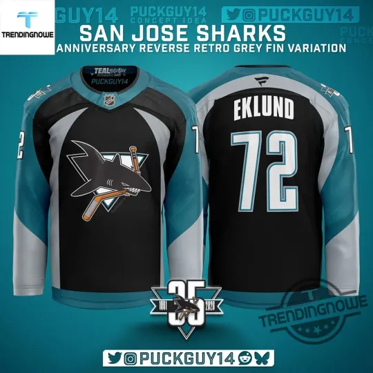 Discover Personalized San Jose Sharks 35th Anniversary Season Hockey Shirt Reverse Retro