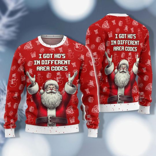 Santa Claus Christmas Ugly Sweater, Santa Christmas Sweater, Woman Christmas Sweater, Unisex Xmas Sweater, Kids Christmas Sweater