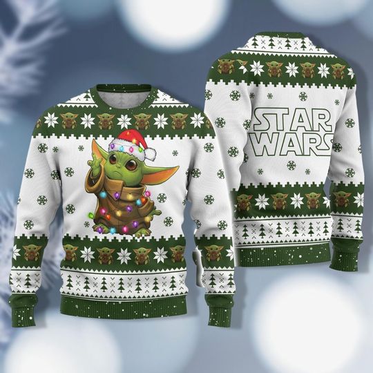 Discover Christmas Baby Yoda Christmas Sweater, Disney Christmas Yoda Sweater, Star Wars Christmas Shirt, Disney Xmas Gift, Funny Xmas Sweater