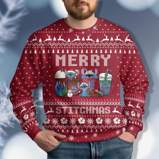 Discover Stitch Merry Christmas Ugly Sweater, Stitch Christmas Shirt, Lilo And Stitch Christmas, Holiday Sweater Shirt, Ugly Christmas Shirt