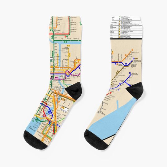 New York City Subway Map Socks