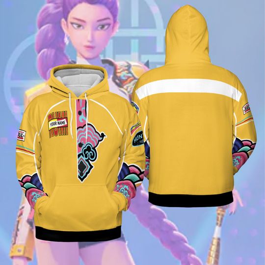 Discover Custom Kpop Demon Hunters Cosplay Hoodie, Halloween Costume, Rumi Zoey Mira Shirt, Huntrix Fan Gift, Anime Costume Outfit