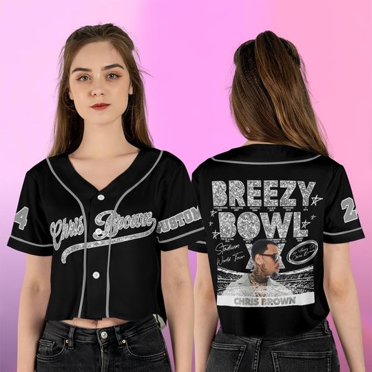 Personalized Breezy Bowl Crop Top Jersey: Glitter Number, Custom Image
