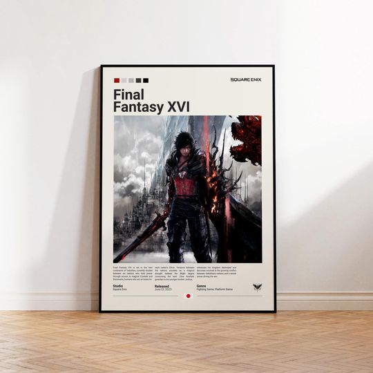 Final Fantasy 16 Poster, Gaming Room Poster, Final Fantasy Fan Gift, Gamer Gift, Video Games Poster, Gaming Wall Decor