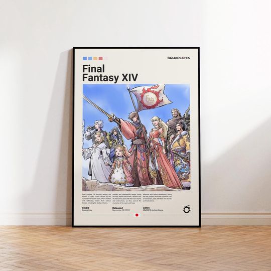 Final Fantasy 14 Poster, Gaming Room Poster, Final Fantasy Fan Gift, Gamer Gift, Video Games Poster, Gaming Wall Decor