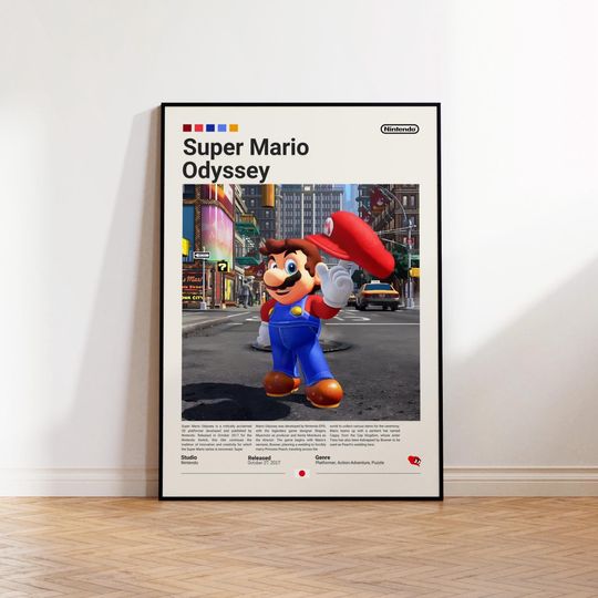 Super Mario Odyssey Poster, Gaming Room Poster, Super Mario Fan Gift, Gamer Gift, Video Games Poster, Gaming Wall Decor