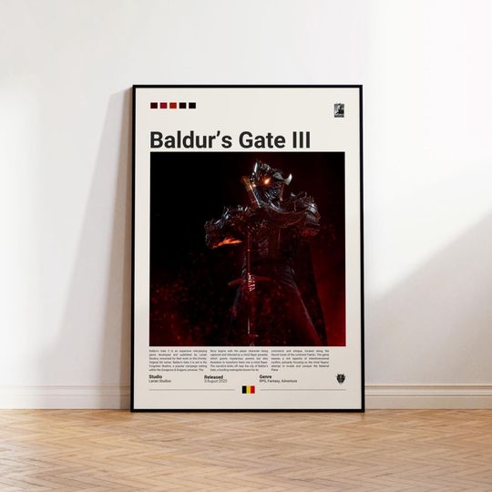 Discover Baldurs Gate 3 Poster, Gaming Room Poster, Baldurs Gate Fan Gift, Gaming Print Poster, Gamer Gift, Video Games Poster, Gaming Wall Decor