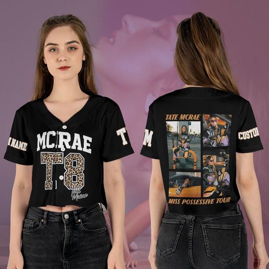 Discover Customized Tate McRae T8 Tour Croptop Jersey, Tate McRae Baseball Jersey, Tate McRae T8 Shirt, Tate McRae Tour Outfit, Fan Gift For Concert