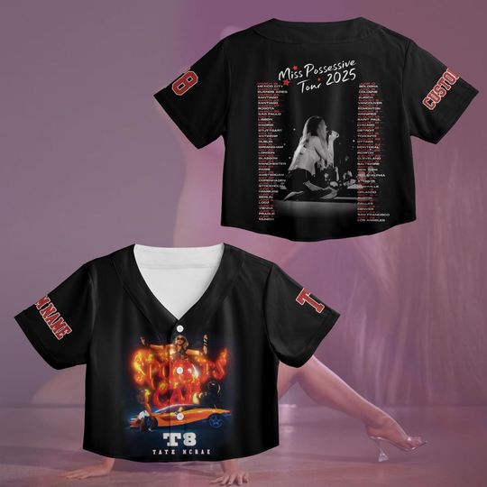 Discover Customized Tate McRae T8 Tour Croptop Jersey, Tate McRae Baseball Jersey, Tate McRae T8 Shirt, Tate McRae Tour Outfit, Fan Gift For Concert
