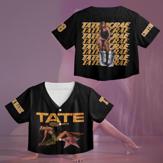 Discover Tate McRae T8 Croptop Jersey, Tate McRae Baseball Jersey, Tate McRae T8 Shirt, Tate McRae Tour Outfit, Fan Gift For Concert, Croptop Shirt