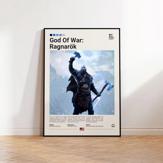 God Of War Ragnarok Poster, Gaming Room Poster, God Of War Fan Gift, Gamer Gift, Video Games Poster, Gaming Wall Decor