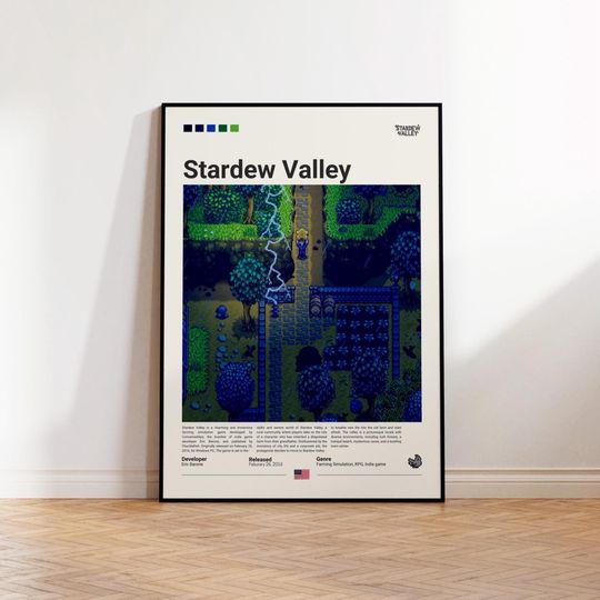 Stardew Valley Poster, Gaming Room Poster, Stardew Valley Fan Gift, Gamer Gift, Video Games Poster, Gaming Wall Decor